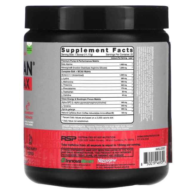 RSP Nutrition, AminoLean Max, клубничный лимонад, 279 г (9,85 унции) RSP Nutrition, AminoLean Max, клубничный лимонад, 279 г (9,85 унции)
