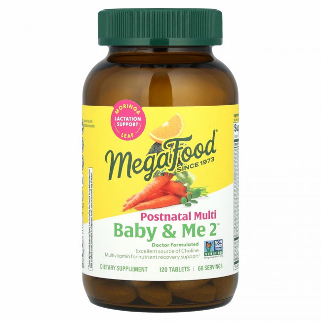 MegaFood, Baby & Me 2, мультивитамины для послеродового периода, 120 таблеток