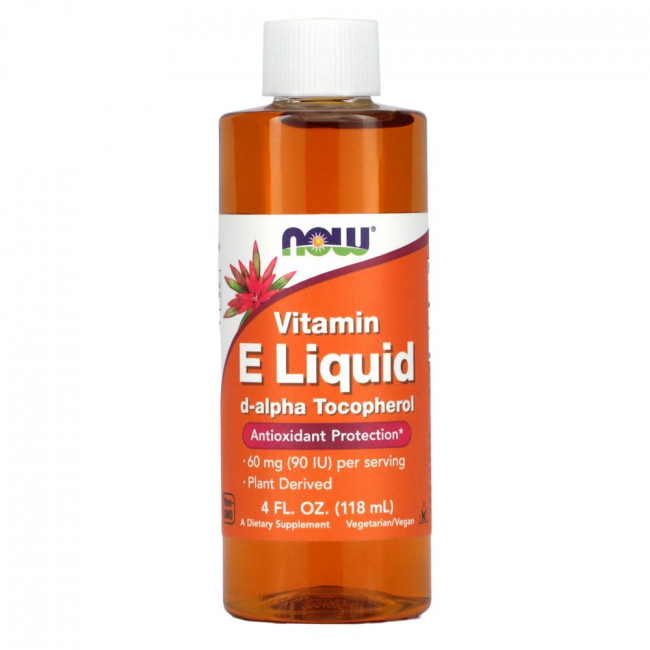 NOW Foods, натуральный витамин E в жидкой форме, 120 мл (4 жидк. унции) NOW Foods, натуральный витамин E в жидкой форме, 120 мл (4 жидк. унции)