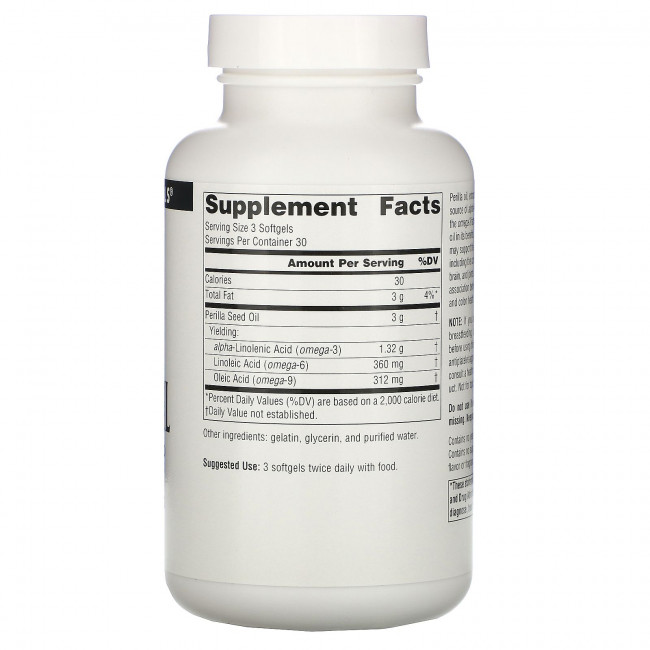 Source Naturals, Перилловое масло, 1000 мг, 90 гелевых капсул Source Naturals, Перилловое масло, 1000 мг, 90 гелевых капсул