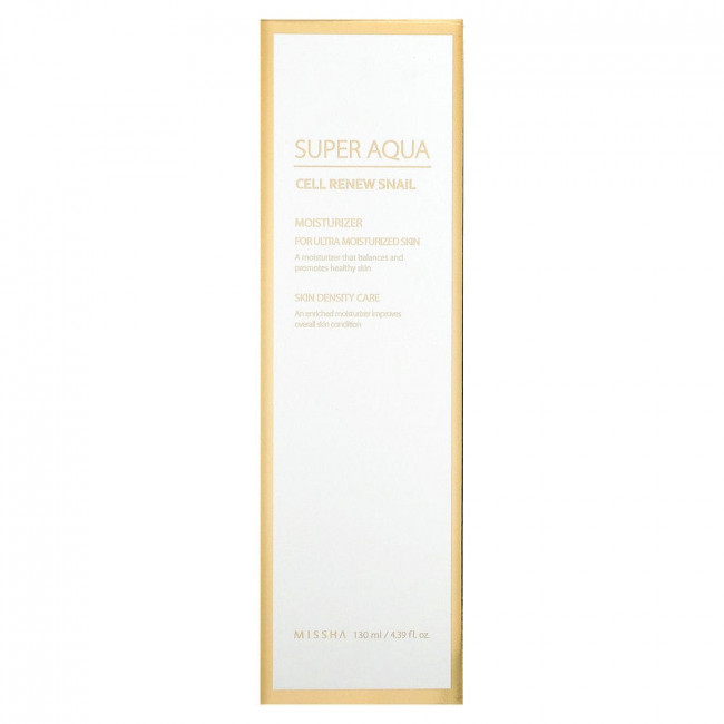 Missha, Super Aqua, увлажняющая эмульсия с экстрактом секрета улитки для обновления клеток кожи, 130 мл (4,39 жидк. унции)
