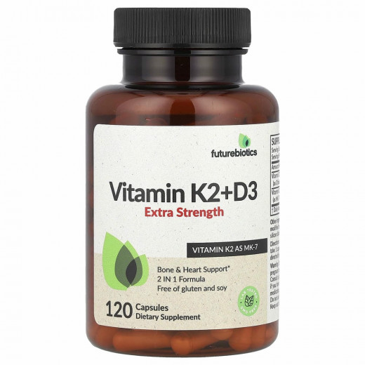 FutureBiotics, Витамин K2 + D3, с повышенной силой действия, 120 капсул &mdash; 
