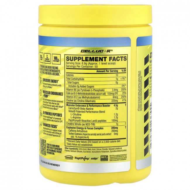 C4 / Cellucor, C4® Original, предтренировочный комплекс, ледяная голубая малина, 445 г (15,7 унций)