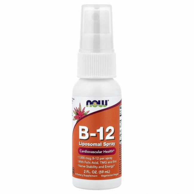 NOW Foods, Липосомальный спрей с витамином B12, 1000 мкг, 59 мл (2 жидк. унции)