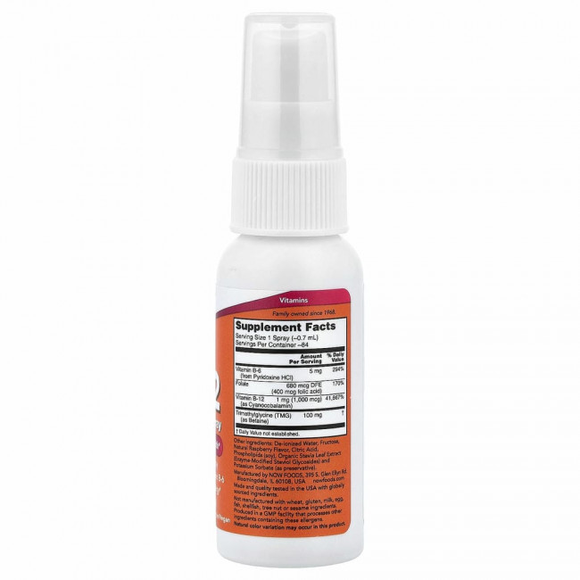 NOW Foods, Липосомальный спрей с витамином B12, 1000 мкг, 59 мл (2 жидк. унции)