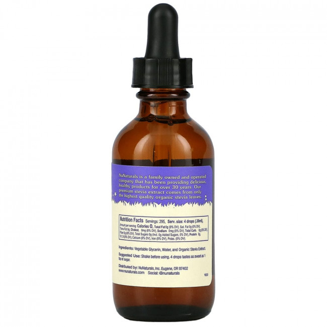 NuNaturals, стевия, без спирта, 59 мл (2 жидк. унции) NuNaturals, стевия, без спирта, 59 мл (2 жидк. унции)