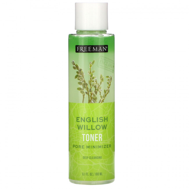 Freeman Beauty, English Willow Toner, Минимизатор пор, глубокое очищение, 6,1 жидких унций (180 мл) Freeman Beauty, English Willow Toner, Минимизатор пор, глубокое очищение, 6,1 жидких унций (180 мл)