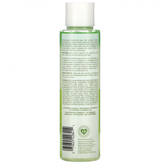 Freeman Beauty, English Willow Toner, Минимизатор пор, глубокое очищение, 6,1 жидких унций (180 мл) Freeman Beauty, English Willow Toner, Минимизатор пор, глубокое очищение, 6,1 жидких унций (180 мл)