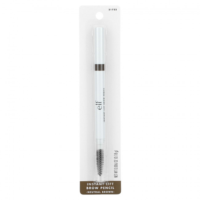 E.L.F., Карандаш для бровей Instant Lift, нейтральный коричневый, 0,18 г (0,006 унции)