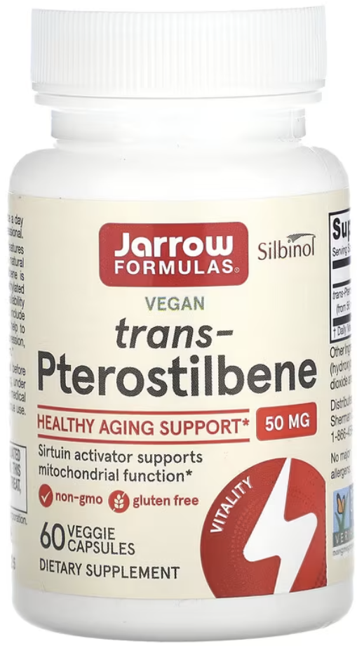 Jarrow Formulas, транс-птеростильбен, 50 мг, 60 растительных капсул