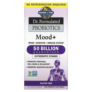 Garden of Life, Dr. Formulated Probiotics, пробиотики для улучшения настроения, 60 вегетарианских капсул Garden of Life, Dr. Formulated Probiotics, пробиотики для улучшения настроения, 60 вегетарианских капсул