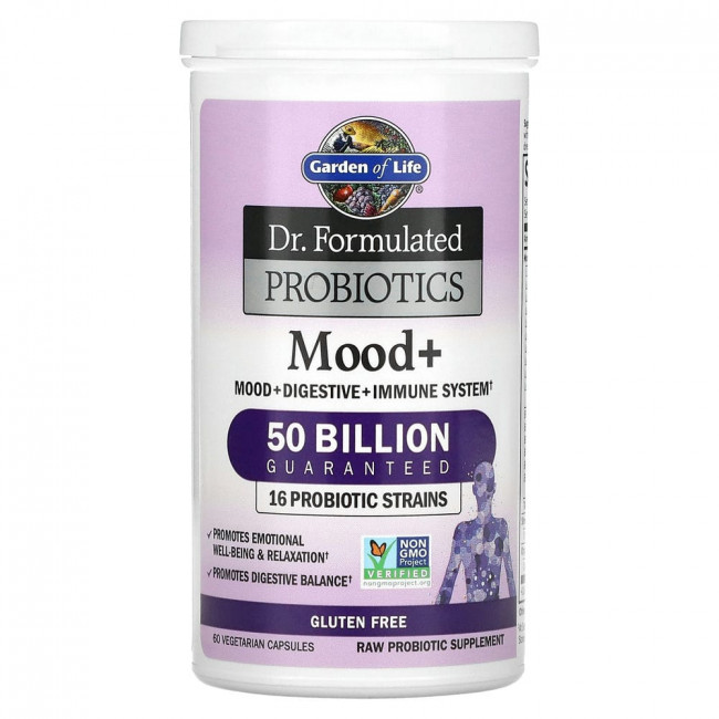 Garden of Life, Dr. Formulated Probiotics, пробиотики для улучшения настроения, 60 вегетарианских капсул Garden of Life, Dr. Formulated Probiotics, пробиотики для улучшения настроения, 60 вегетарианских капсул