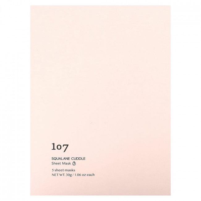 107 Beauty, Squalane Cuddle, Beauty Sheet Masks, 5 Sheets, 1.06 oz (30 g) Each