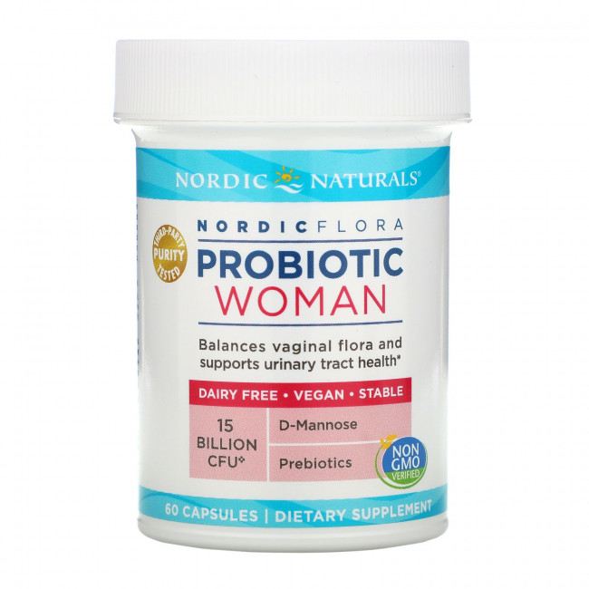 Nordic Naturals, Nordic Flora Probiotic, для женщин, 15 млрд КОЕ, 60 капсул
