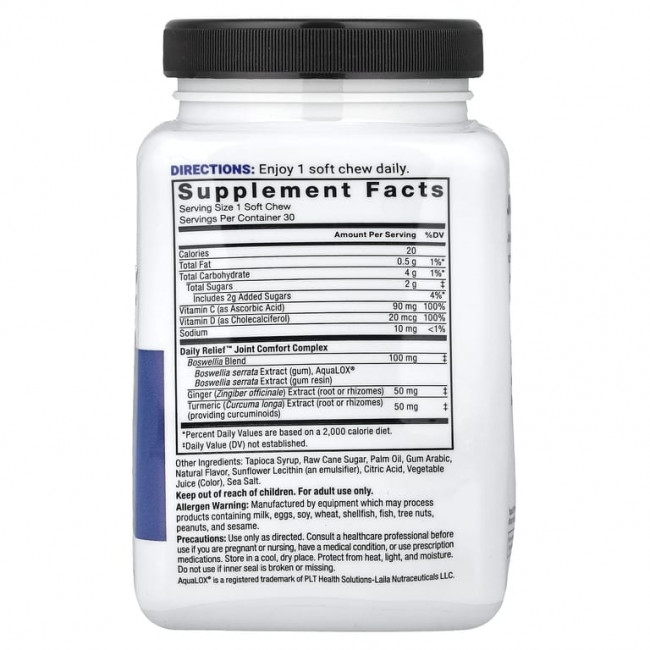 Force Factor, Daily Relief™, добавка для суставов, тропические ягоды, 30 жевательных таблеток Force Factor, Daily Relief™, добавка для суставов, тропические ягоды, 30 жевательных таблеток