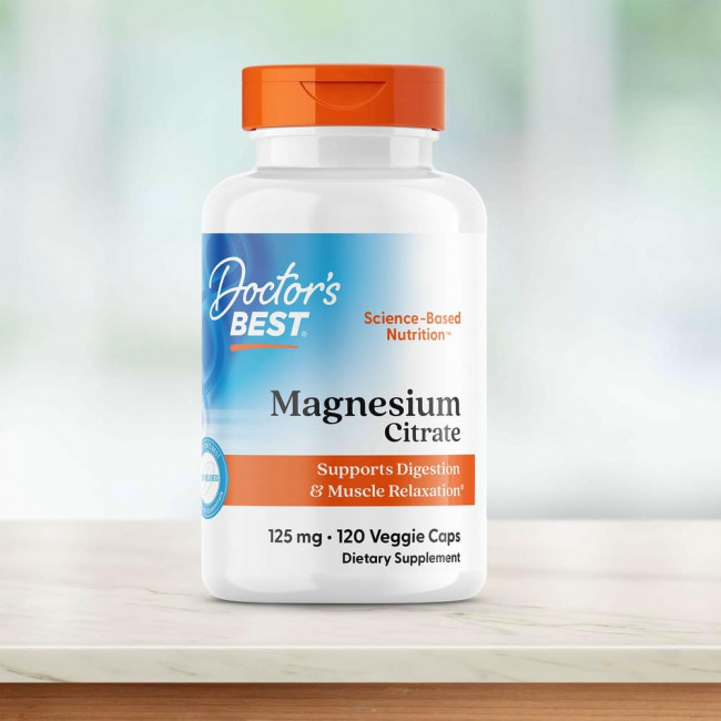 Doctor's Best, цитрат магния, 125 мг, 120 вегетарианских капсул
