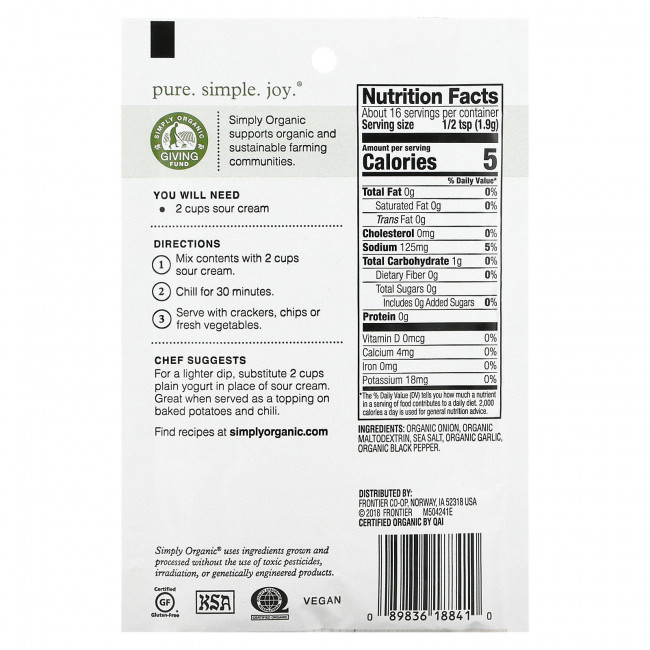 Simply Organic, Смесь для французского лукового соуса, 12 пакетиков по 31 г Simply Organic, Смесь для французского лукового соуса, 12 пакетиков по 31 г