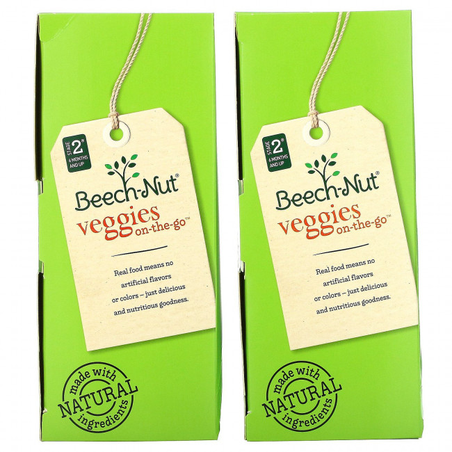 Beech-Nut, Veggies, Stage 2, тыква, цуккини и яблоко, 12 пакетиков по 99 г (3,5 унции)