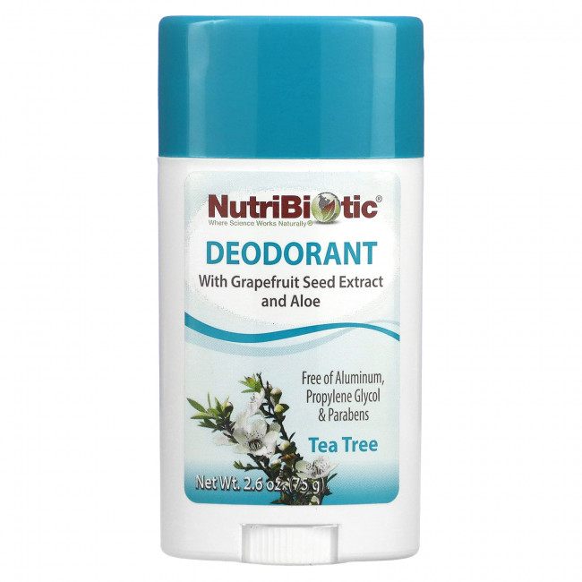 NutriBiotic, Дезодорант, чайное дерева, 2.6 унции (75 г) NutriBiotic, Дезодорант, чайное дерева, 2.6 унции (75 г)