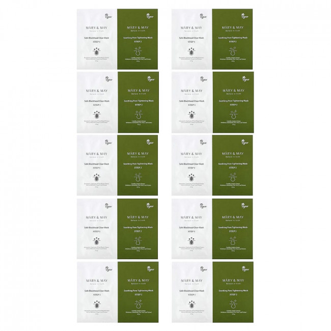 Mary & May, Daily Safe Black Head Clear, Nose Beauty Mask, 40 Piece Kit