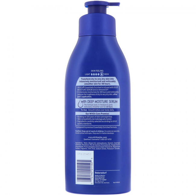 Nivea, Лосьон для тела, существенно обогащенный, 500 мл (16,9 жидк. Унции) Nivea, Лосьон для тела, существенно обогащенный, 500 мл (16,9 жидк. Унции)