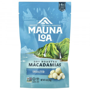 Mauna Loa, сушеные жареные макадамии, несоленые, 113 г (4 унции)