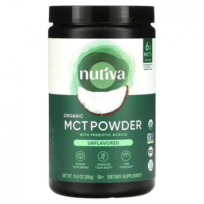 Nutiva, органический МСТ порошок с пребиотической акацией, нейтральный вкус, 300 г (10,6 унции) Nutiva, органический МСТ порошок с пребиотической акацией, нейтральный вкус, 300 г (10,6 унции)