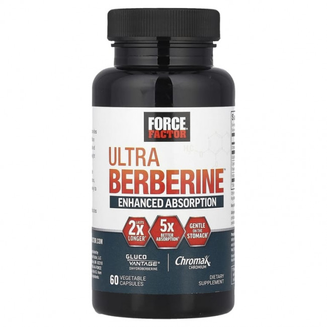 Force Factor, Ultra Berberine ™, 60 растительных капсул