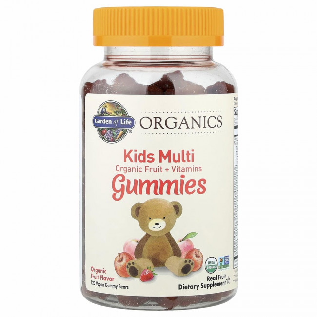 Garden of Life, MyKind Organics, Kids Multi, детские мультивитамины со вкусом органических фруктов, 120 веганских мармеладных мишек Garden of Life, MyKind Organics, Kids Multi, детские мультивитамины со вкусом органических фруктов, 120 веганских мармеладных мишек