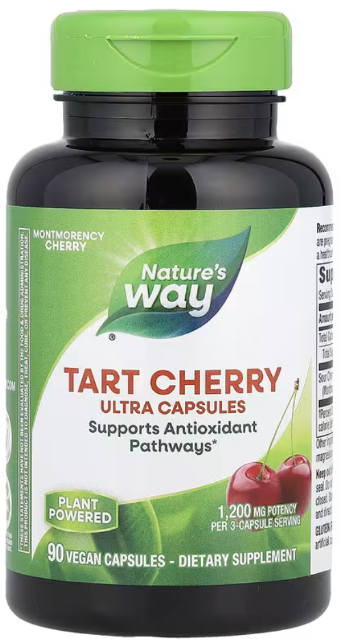 Nature's Way, Tart Cherry, ультракапсулы, 90 веганских капсул (400 мг на капсулу)