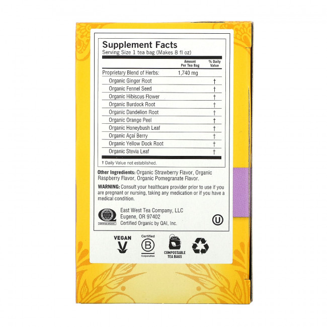 Yogi Tea, Berry DeTox, ягодный чай, без кофеина, 16 чайных пакетиков, 32 г (1,12 унции)
