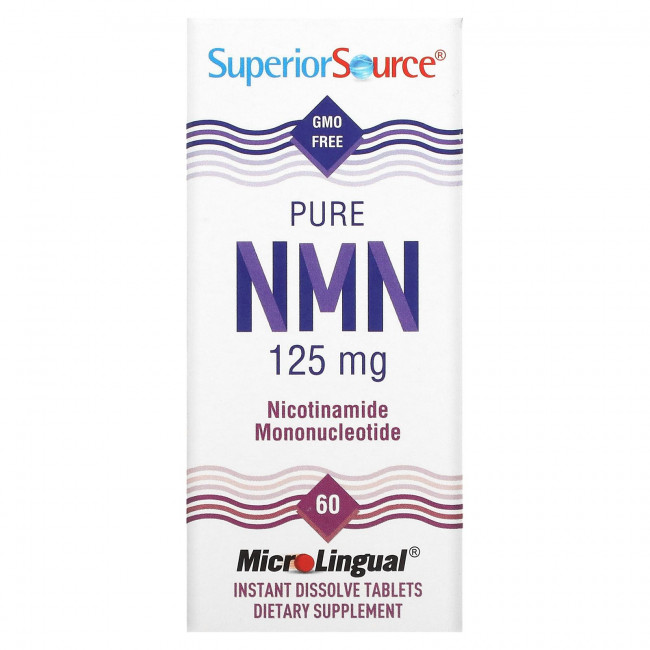 Superior Source, Pure NMN, Nicotinamide Mononucleotide, 125 mg , 60 Instant Dissolve Tablets