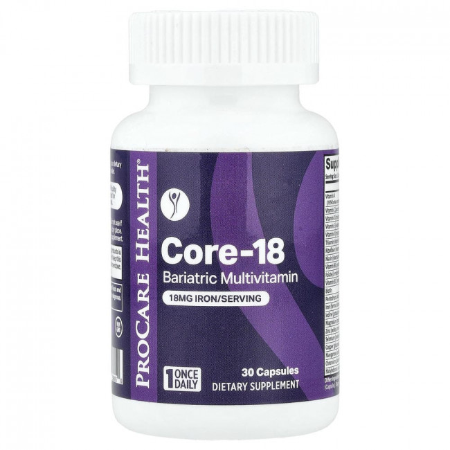 ProCare Health, Core-18, мультивитамины для бариатрических пациентов, 30 капсул