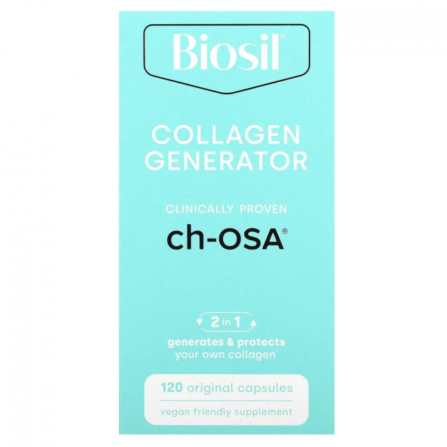 BioSil by Natural Factors, ch-OSA Advanced Collagen Generator, улучшенный источник коллагена, 120 вегетарианских капсул