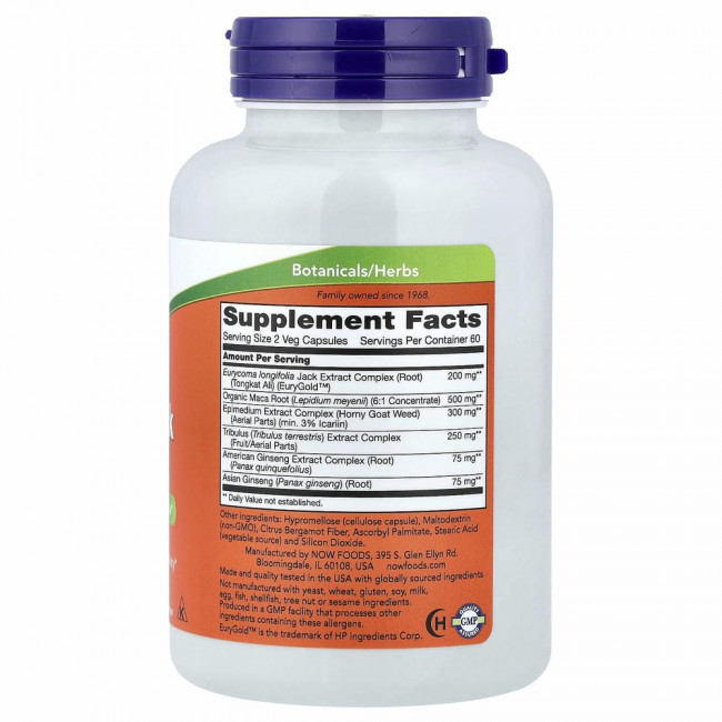 NOW Foods, TestoJack 200, 120 растительных капсул NOW Foods, TestoJack 200, 120 растительных капсул