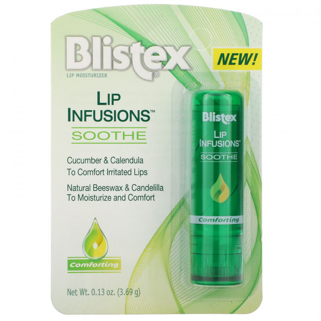 Blistex, Lip Infusions, увлажняющее средство для губ, успокаивающее, 3,69 г (0,13 унции) Blistex, Lip Infusions, увлажняющее средство для губ, успокаивающее, 3,69 г (0,13 унции)