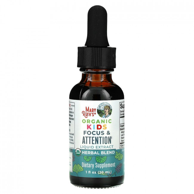 MaryRuth Organics, Herbals, Органические жидкие капли для детского внимания и внимания, 1 жидкая унция (30 мл) MaryRuth Organics, Herbals, Органические жидкие капли для детского внимания и внимания, 1 жидкая унция (30 мл)