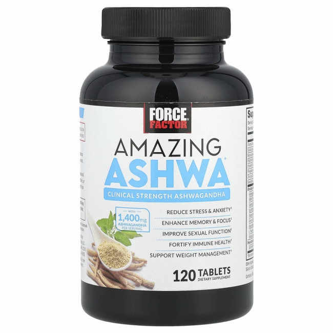 Force Factor, Amazing Ashwa, 120 таблеток