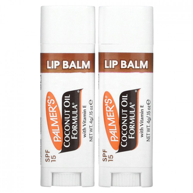 Palmer's, бальзам для губ с кокосовым маслом, SPF 15, 2 шт., 0,8 г (0,30 унции)