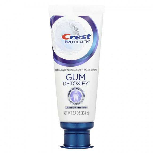 Crest, Pro Health, Gum Detoxify, зубная паста с фтором, мягкое отбеливание, 104 г (3,7 унции) Crest, Pro Health, Gum Detoxify, зубная паста с фтором, мягкое отбеливание, 104 г (3,7 унции)