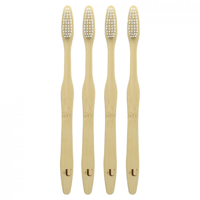 Plus Ultra, Bamboo Toothbrushes, Adult, Soft, 4 Pack