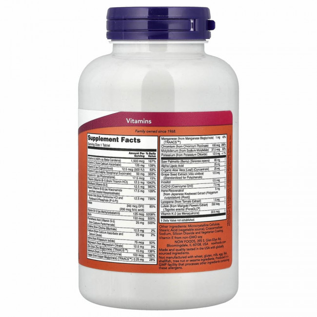 NOW Foods, Adam, лучшие мультивитамины для мужчин, 120 таблеток