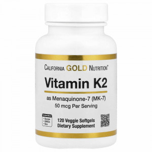 Lake Avenue Nutrition, Витамин K2 (в виде менахинона-7), 50 мкг, 120 растительных капсул