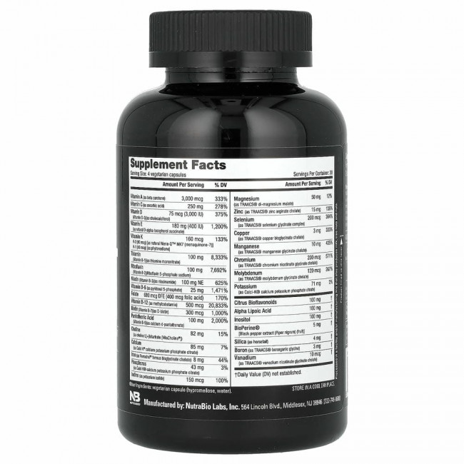 NutraBio Labs, MultiSport, добавка для мужчин, 120 капсул V-Cap