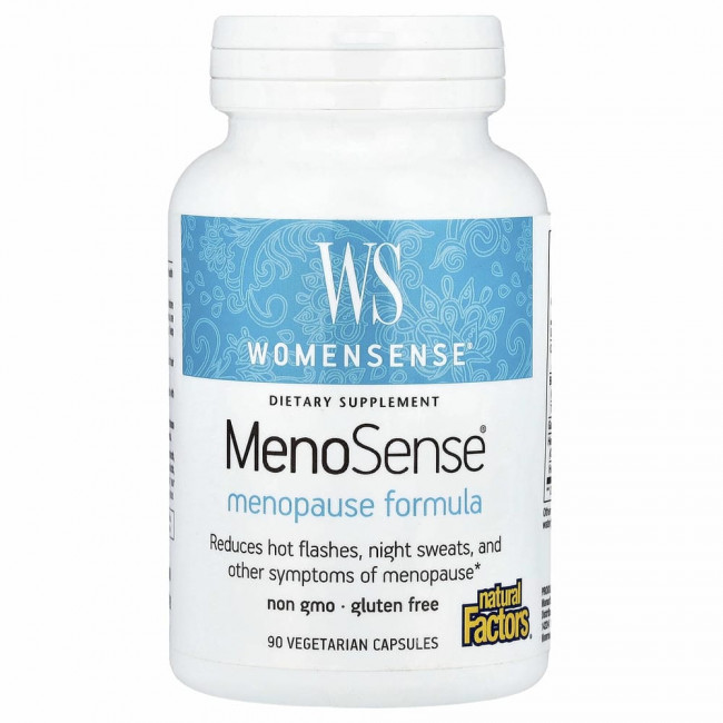 Natural Factors, WomenSense, MenoSense, формула для приема в период менопаузы, 90 вегетарианских капсул Natural Factors, WomenSense, MenoSense, формула для приема в период менопаузы, 90 вегетарианских капсул