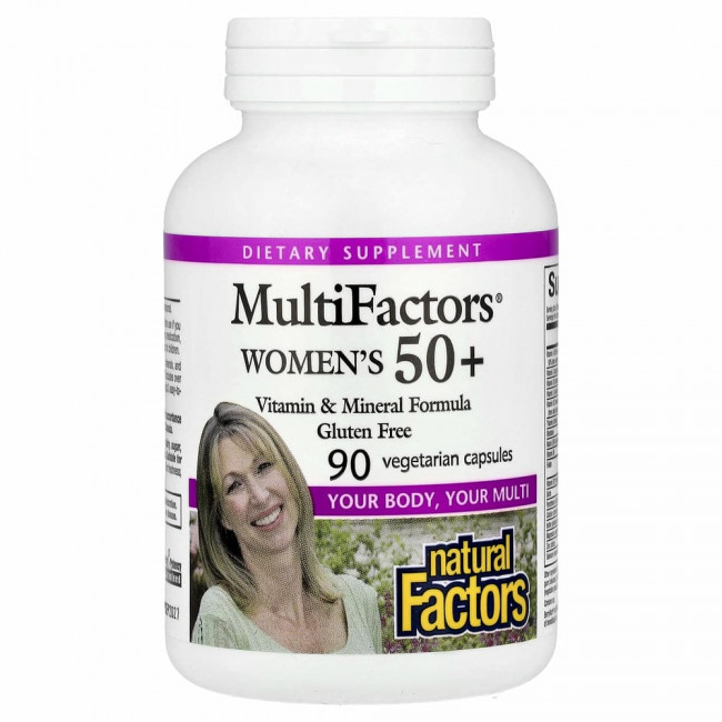 Natural Factors, MultiFactors, для женщин старше 50 лет, 90 вегетарианских капсул