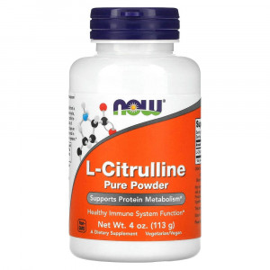 NOW Foods, L-цитруллин, чистый порошок, 4 унции (113 г) NOW Foods, L-цитруллин, чистый порошок, 4 унции (113 г)