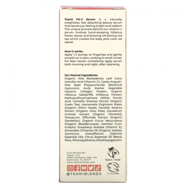 Teami, Vit-C, сыворотка с витамином C и коллагеном, 30 мл (1 унция)