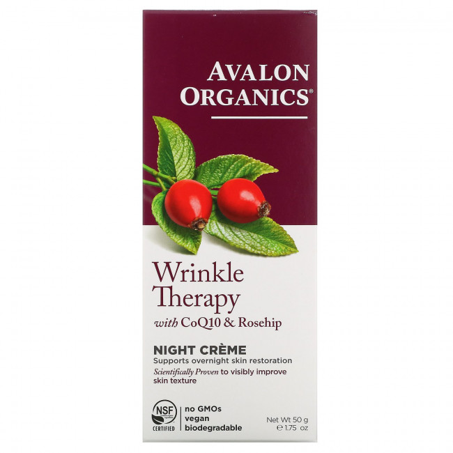 Avalon Organics, CoQ10 Repair, ночной крем против морщин, 1,75 унции (50 г) Avalon Organics, CoQ10 Repair, ночной крем против морщин, 1,75 унции (50 г)
