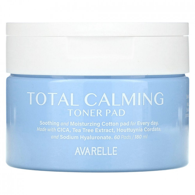 Avarelle, Total Calming Toner Pad, 60 Pads, 180 ml